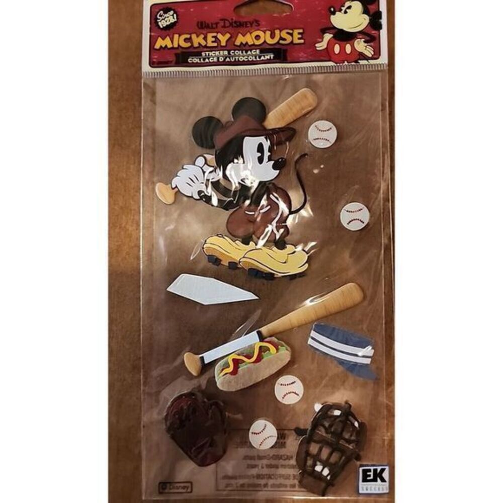 Jolee's Boutique Sticker Collage Disney Vintage Mickey Baseball Collection